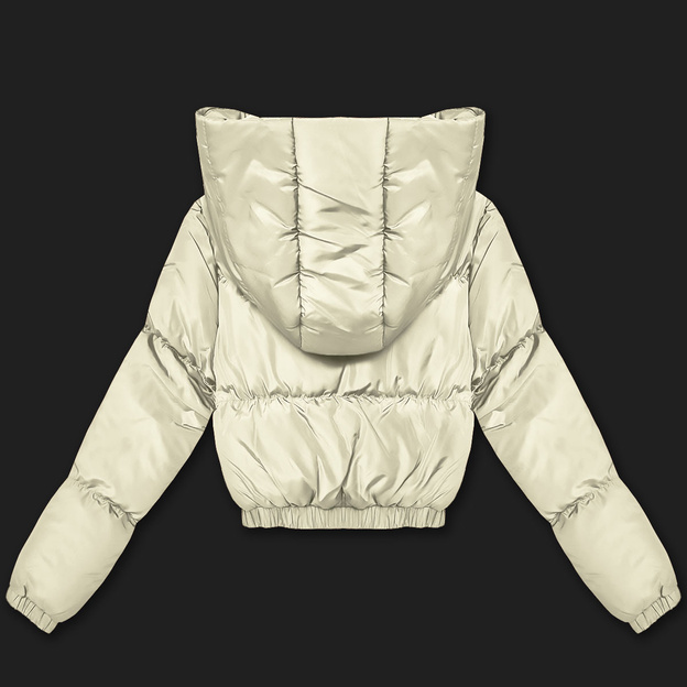 Krótka kurtka zimowa puffer J Style ecru mat (5M3360-254)