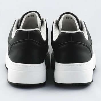 Sznurowane buty sportowe damskie czarno-białe (s070)