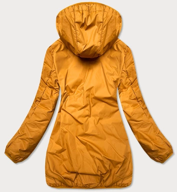 Dwustronna damska kurtka musztardowa (h1038-37)