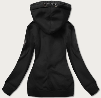 Bluza damska z ozdobnym kapturem czarna (AMG725-2)