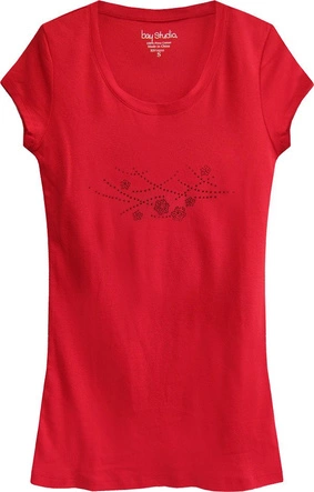 BAWEŁNIANA BLUZKA Z DŻETAMI CZERWONA (441/9ART)