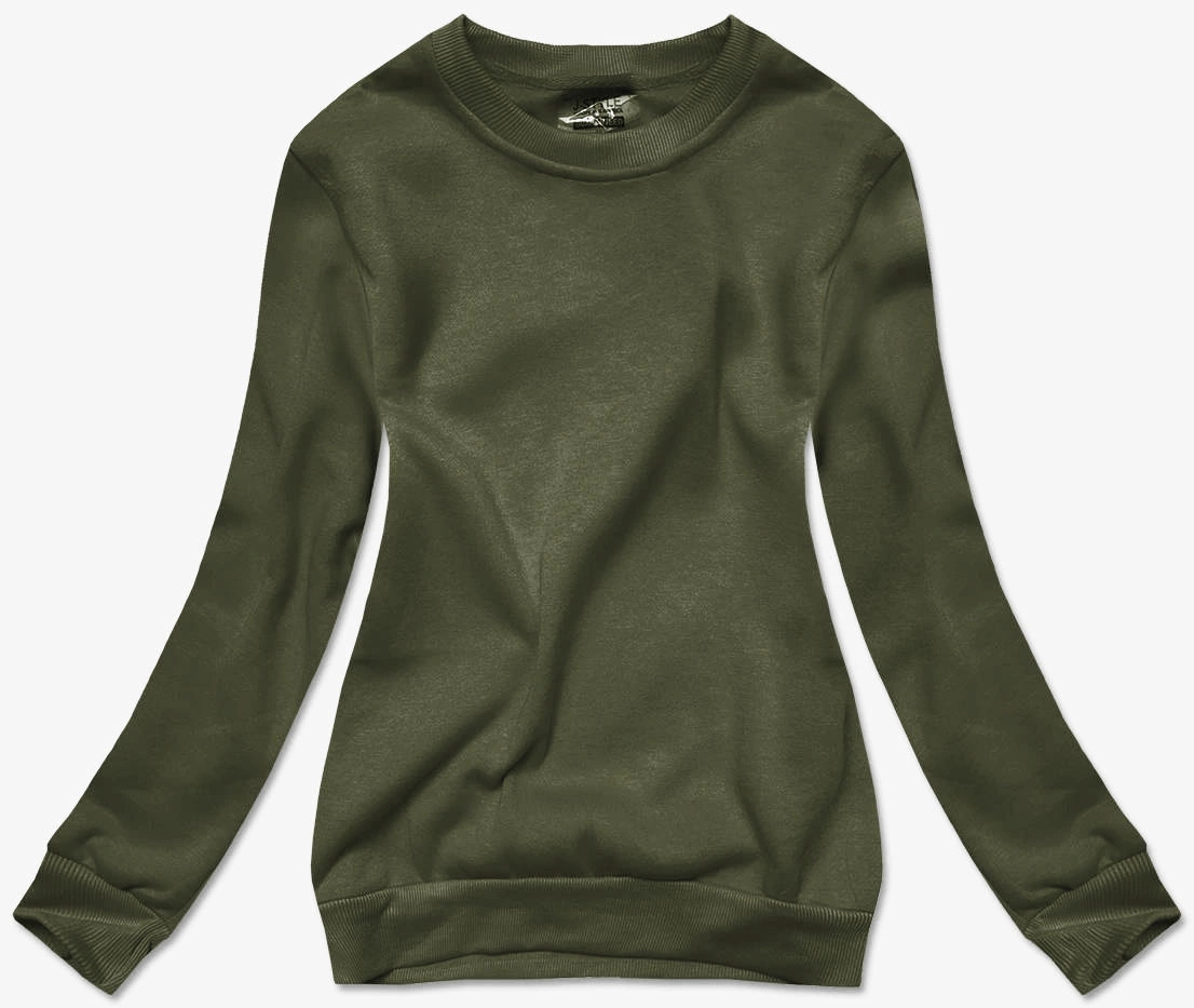 Bluza dresowa damska ze ściągaczami oliwkowa (W01-29)