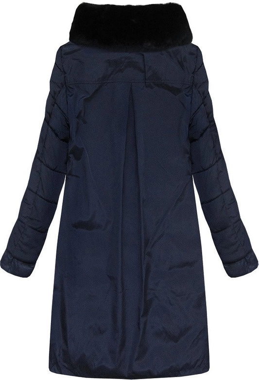 KURTKA Z ŁĄCZONYCH MATERIAŁÓW GRANATOWA (J19-011)