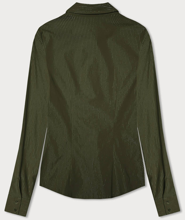 Koszula damska w srebrne paseczki khaki (AWT0111)