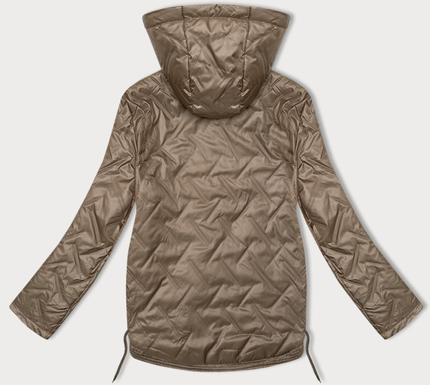 Cienka pikowana kurtka plus size S'West ciemny beżowy (B8361-12)