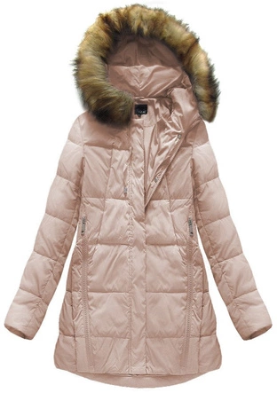 KURTKA Z PUCHEM NATURALNYM ŁOSOSIOWA (8061)