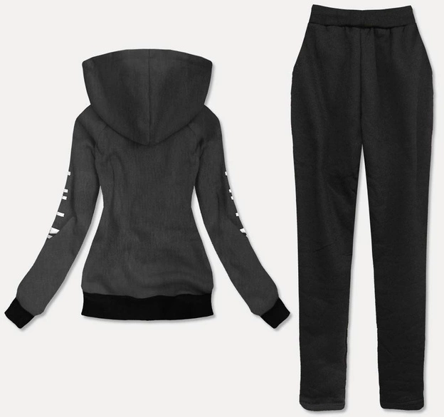 KOMPLET SPORTOWY DAMSKI CZARNO-GRAFITOWY (AMG580/1)