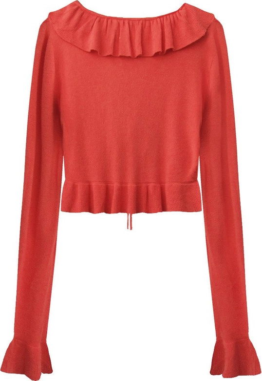 KRÓTKI WIĄZANY SWETEREK KORALOWY (1578)