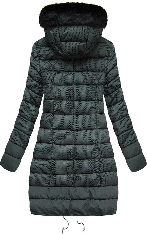 DAMSKA ZIMOWA PIKOWANA KURTKA Z KAPTUREM ZIELONA (J18-003)