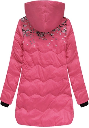 KURTKA Z KAPTUREM I KIESZENIAMI RÓŻOWA (6005B)