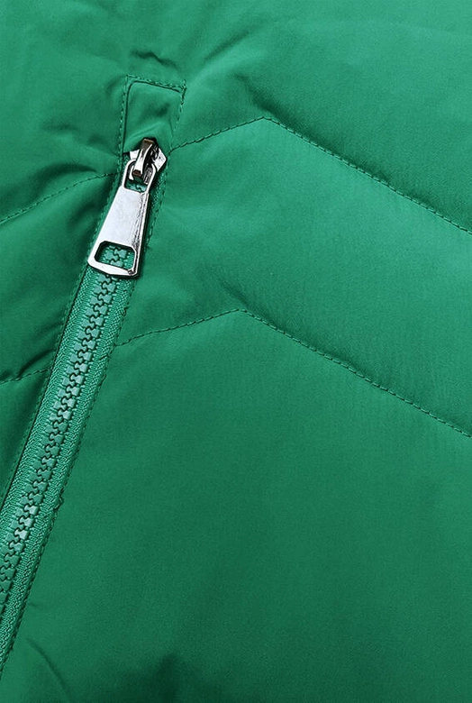 Damska kurtka zimowa na futerku zielona (LHD-23023)