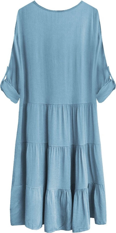 SUKIENKA OVERSIZE Z HAFTEM NIEBIESKA (308ART)