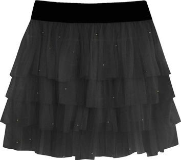 SPÓDNICA Z FALBANAMI CZARNA (908)