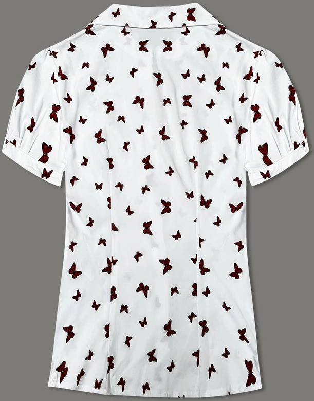 Bluzka z krótkim rękawem motyle biała (SSY16198D)