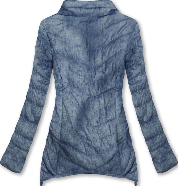 PIKOWANA KURTKA Z KAPTUREM GRANATOWA (W714BIG)