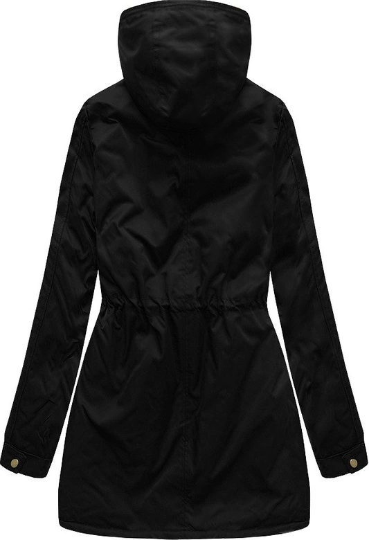 DWUSTRONNA PARKA Z KAPTUREM CZARNA (B2634)