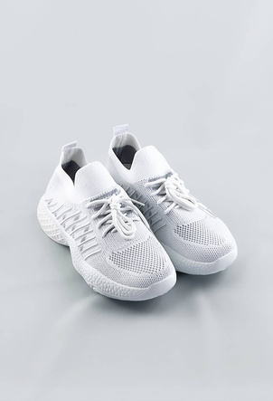 Ażurowe sneakersy damskie białe (jy21-2)