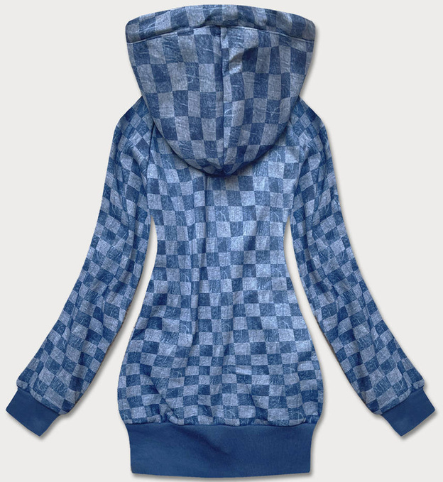 Sportowa bluza w kratkę niebieska (amg-62)