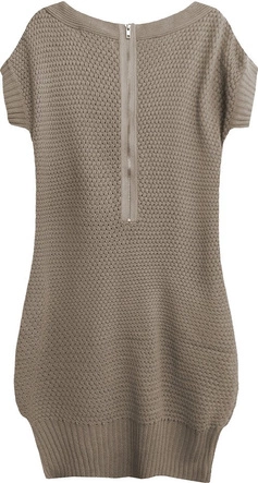 CIEPŁA SWETERKOWA SUKIENKA BRĄZOWA (1235)