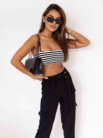 Spodnie damskie bojówki czarne (8266)