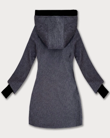 Cienka kurtka damska na podszewce S'West granatowa-paseczki (B8541-26)