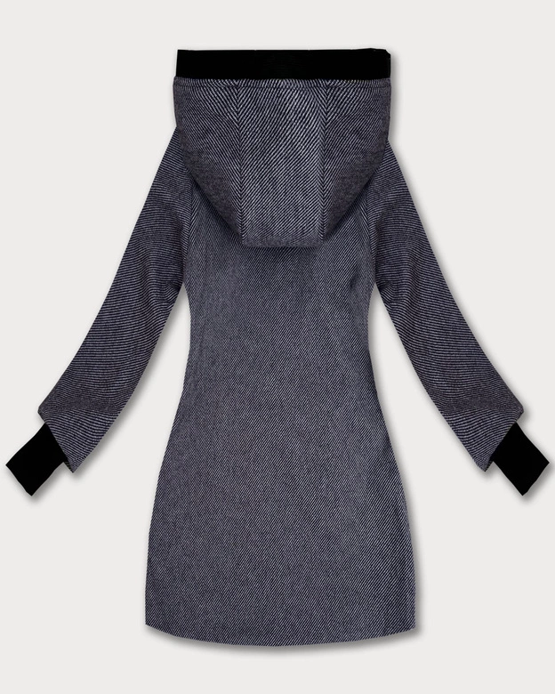 Cienka kurtka damska na podszewce S'West granatowa-paseczki (B8541-26)