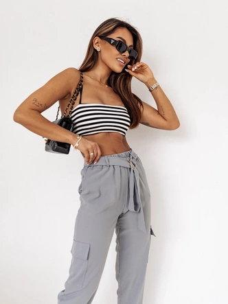 Spodnie damskie bojówki szare (8266)