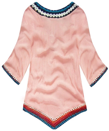 BLUZKA Z SZYDEŁKOWANYMI WSTAWKAMI RÓŻOWA (ART11)