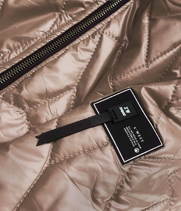 Kurtka damska z ozdobnym pikowaniem cappuccino (b8092-12)