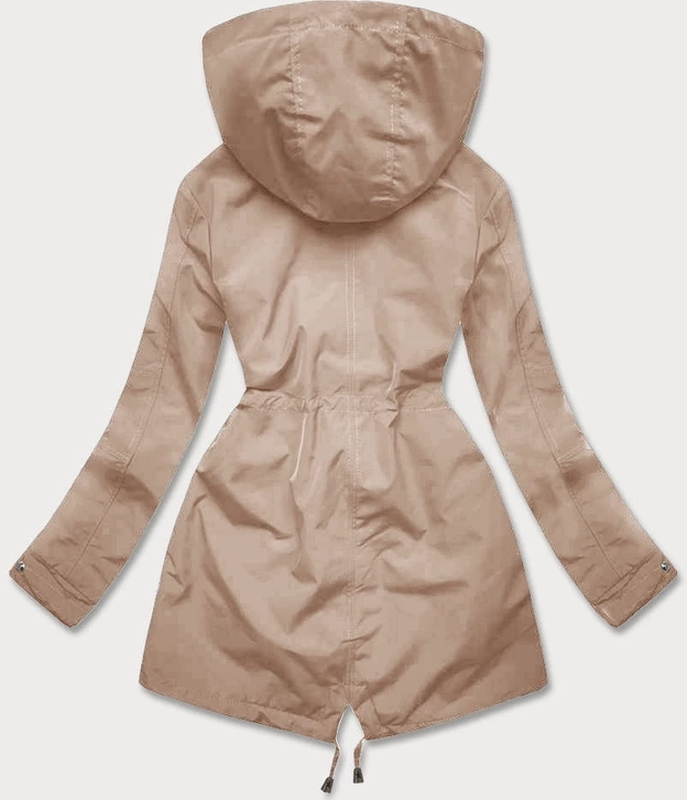 Cienka parka z ozdobnym wykończeniem jasny beż (16M9068-62)