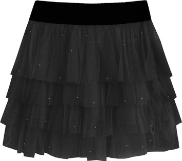 SPÓDNICA Z FALBANAMI CZARNA (908)