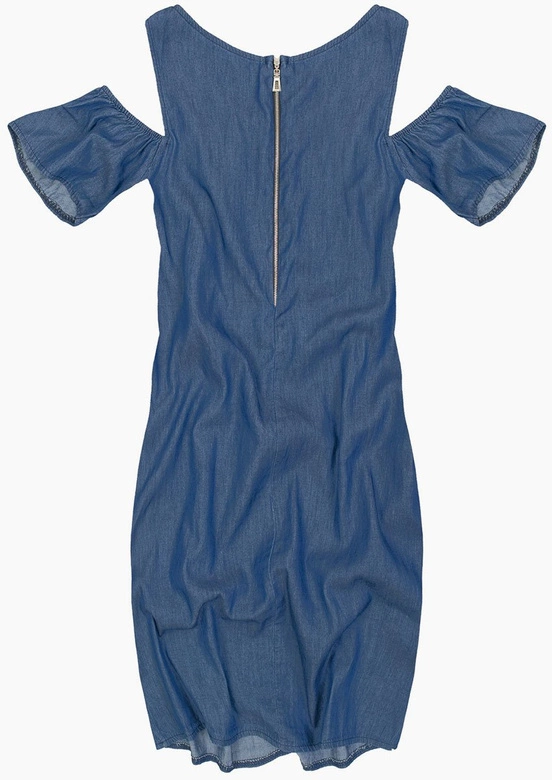 JEANSOWA SUKIENKA Z ODKRYTYMI RAMIONAMI GRANATOWA (84922)