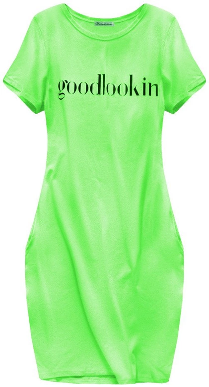 SUKIENKA Z KRÓTKIM RĘKAWEM LIMONKOWA (288ART)