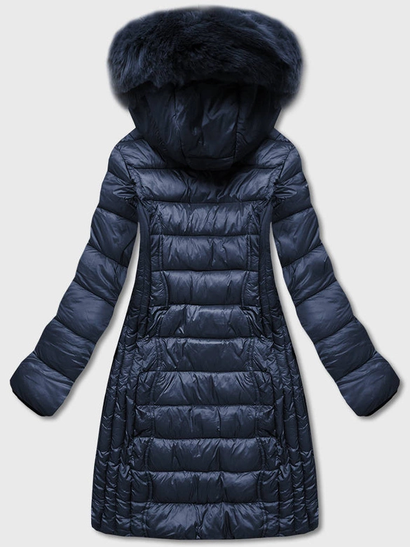 Lekka kurtka przejściowa damska granatowa (b8058-3)