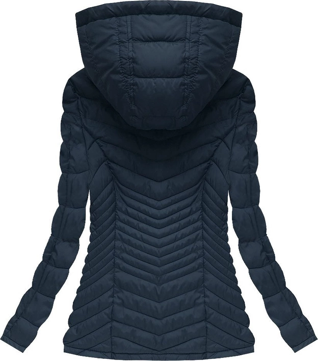 PIKOWANA KURTKA Z KAPTUREM GRANATOWA (W612)