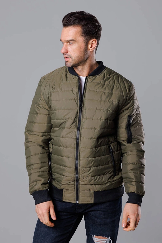 Pikowana bomberka męska khaki (MY02-3)