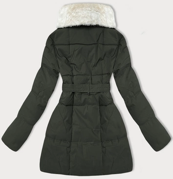 Kurtka damska ze stójką obszyta futerkiem J Style army (16M9165-136)