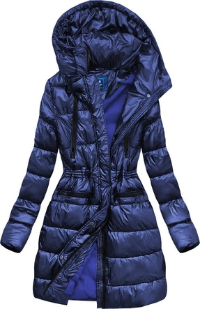 ORTALIONOWA DŁUŻSZA ZIMOWA KURTKA DAMSKA NIEBIESKA (J9-005)