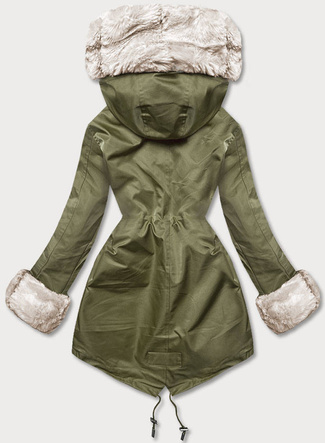 Parka z futrzaną podpinką army (5M763-136)