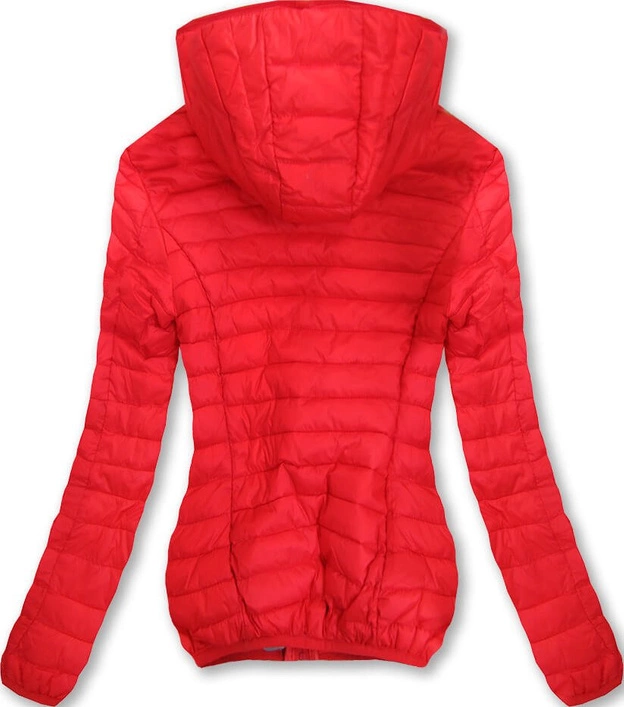 PIKOWANA KURTKA Z KAPTUREM CZERWONA (XB7113X)