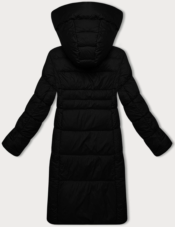 Zimowa kurtka damska z kontrastową podszewką Glakate czarna (LU-238152#)