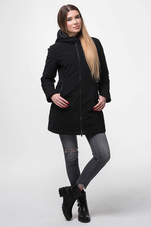 KURTKA Z KAPTUREM CZARNA (J18-006)