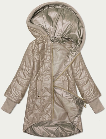 Pikowana kurtka z ozdobnymi ściągaczami S'West camel (B8345-12)