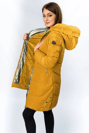 WODOODPORNA ZIMOWA KURTKA DAMSKA ŻÓŁTA (M-231)
