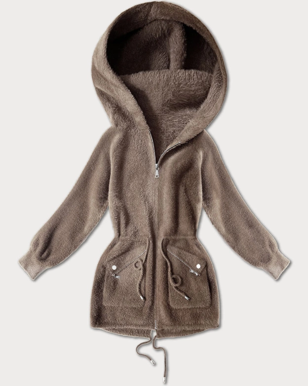 Narzutka alpaka z kieszeniami camel (W010#)