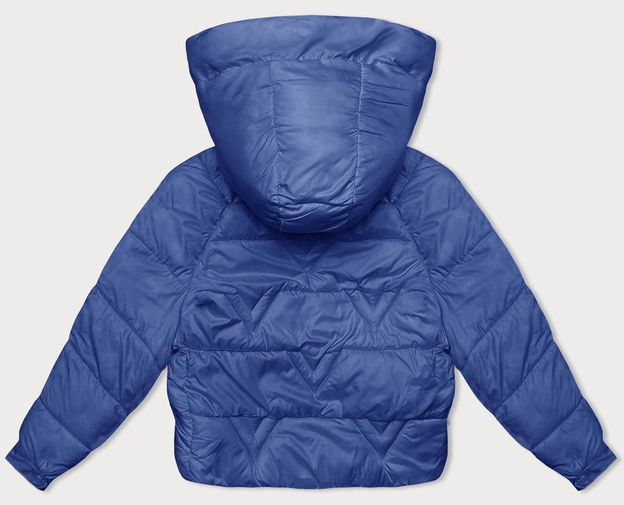 Przejściowa kurtka damska z podszewką w kratkę chabrowa (842)