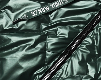 METALICZNY BEZRĘKAWNIK DAMSKI Z KAPTUREM ZIELONY (HS-1817)