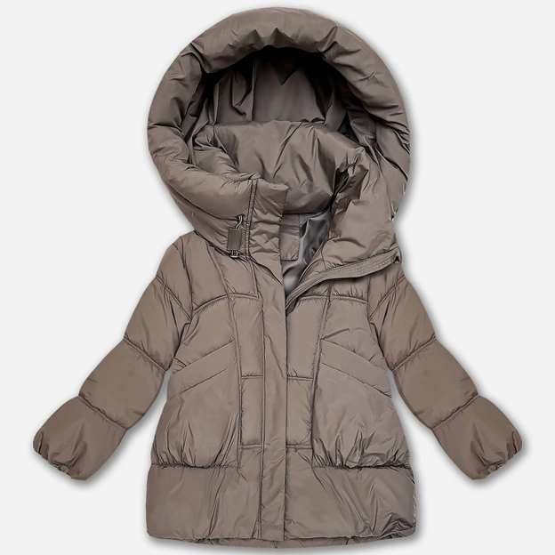 Puchowa damska kurtka oversize S'West jasny brązowy (B8539-48)