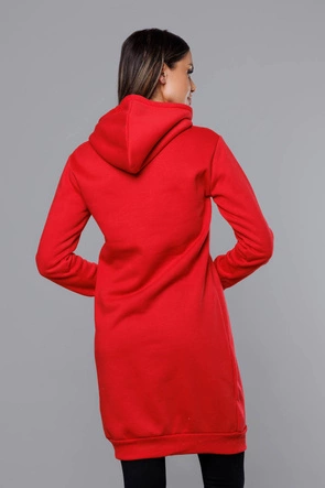 Długa bluza dresowa czerwona (YS10005-18)