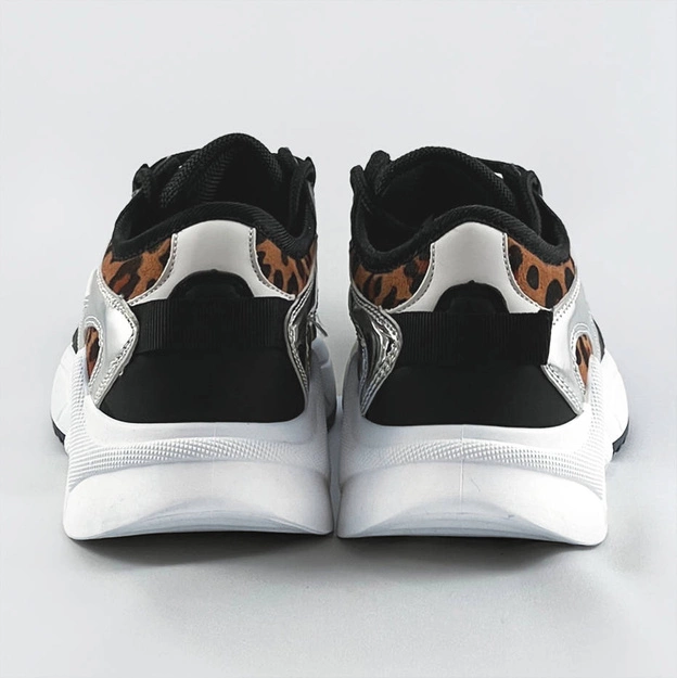 SZNUROWANE SNEAKERSY Z KOLOROWYMI WSTAWKAMI PANTERKA (6346)
